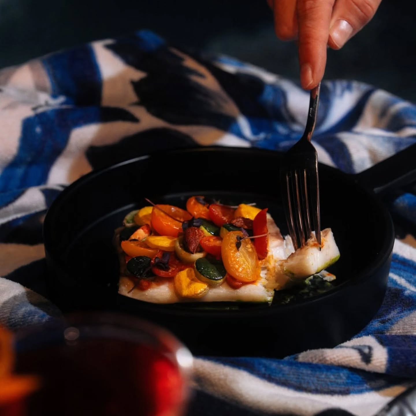Chef-plated fish dish served during a private dining moment