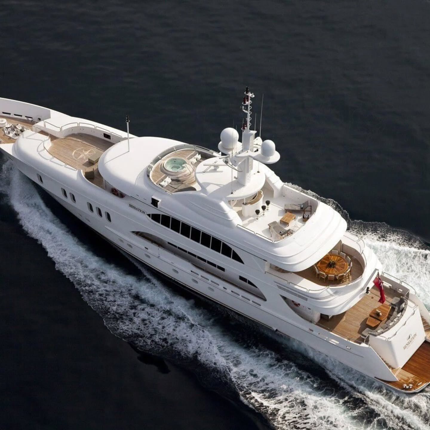 Superyacht underway for a private sea itinerary